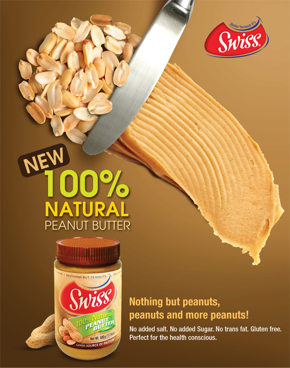Swiss 100% Natural Peanut Butter - Pepper Advertising
